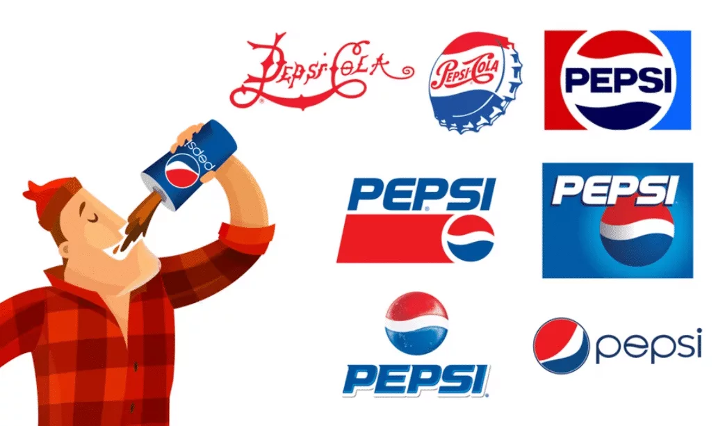 logo pepsi các thời kỳ