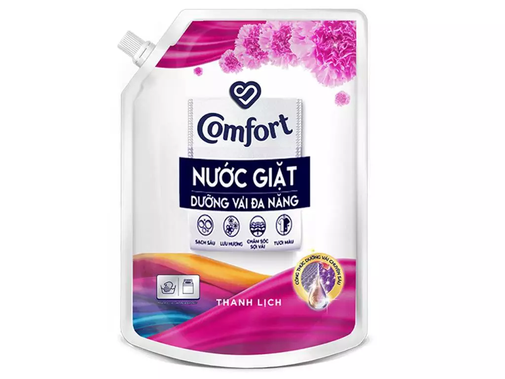 Mẫu thiết kế bao bì Nước giặt Comfort dưỡng vải đa năng hương thanh lịch túi 2kg